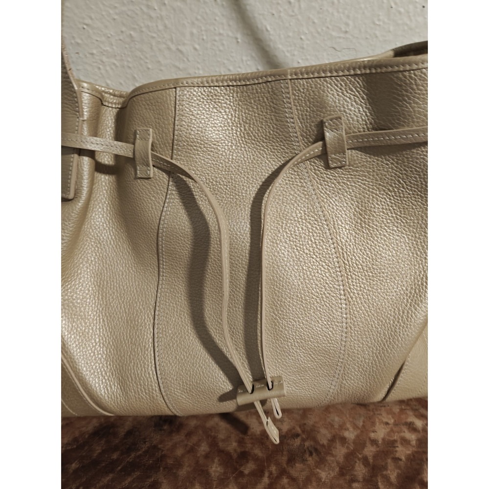 Harold's Metallic Leather Tote Style Shoulder Bag EUC - Picture 3 of 12